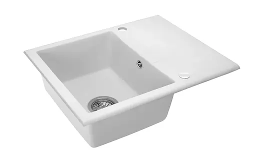 Кухонна мийка гранітна Rea North white ZLE-00127, Білий - фото 1