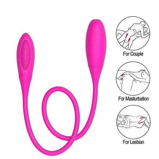 Двусторонний силиконовый вибратор Baile Pretty Love Snaky Vibe 60 см розовый - фото 5