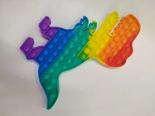 Сенсорна іграшка Pop it антистрес 20 см серце круг великий XXL райдужний різнокольоровий - фото 3