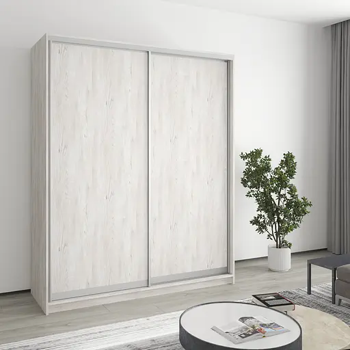 Шкаф-купе двухдверный MebelStar Стандарт AL 2ДСП 170x45x210 см Аляска серый (MBS-2295)