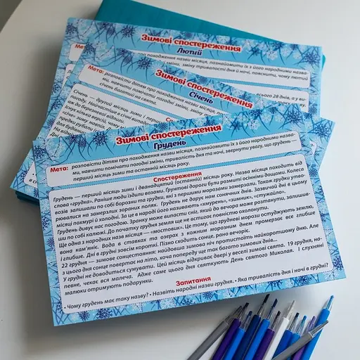 Дидактичний матеріал "Зимові спостереження" 13107147, 16 карток - фото 5