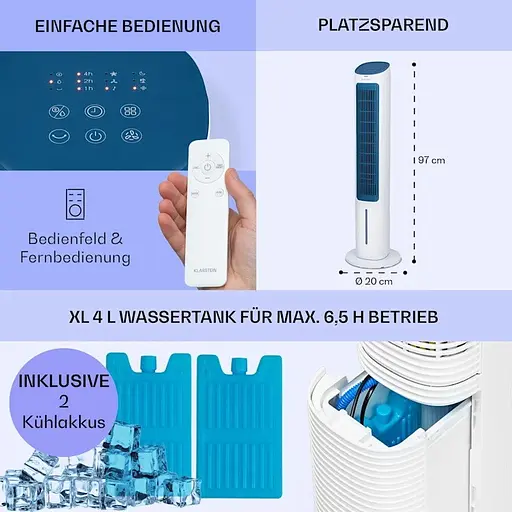 Охолоджувач повітря Klarstein Mistral 5-в-1 (10040150) - фото 3