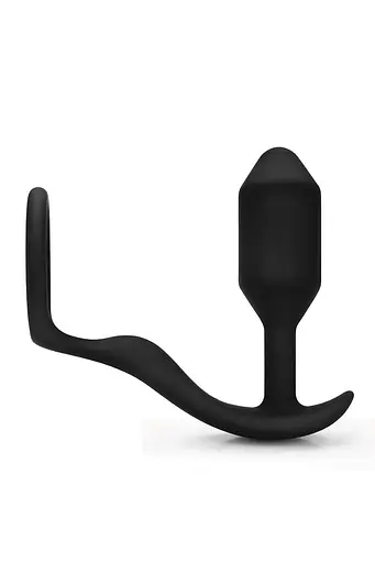 Анальна пробка з ерекційним кільцем B-Vibe Snug Tug 10.7 см (чорний)
