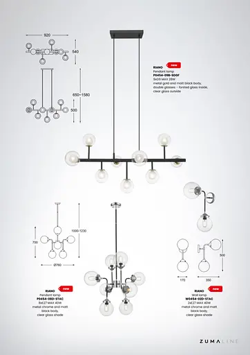 Настенный светильник Zuma Line RIANO W0454-02D-STAC - фото 3
