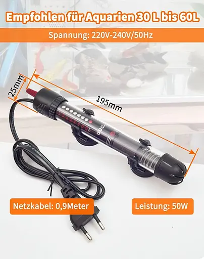 Нагреватель для аквариума NETONDA Регулируемый 60L 50W Сопротивление - фото 2