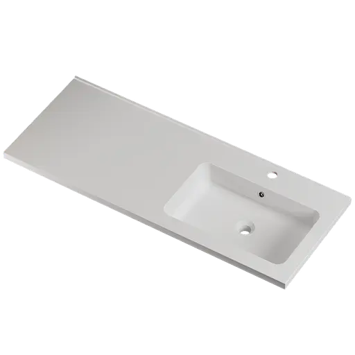 Раковина глянцева врізна Amidicon Rodeo 120R 1200x480 з литого каменю RODEO_120R_HL, Білий - фото 2