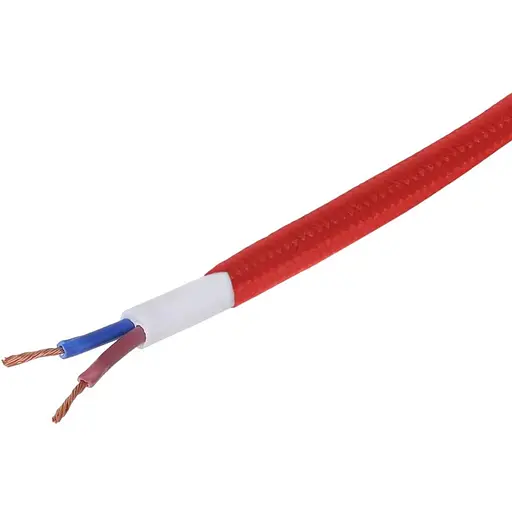 Декоративний кабель Brille IU-2 у тканинному обплетенні 2x0.75 RED (1 м) 42-125 червоний