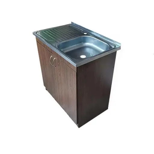 Тумба з накладною мийкою для кухні ЛДСП 80х50х83 см Венге (52868-01123) - фото 4