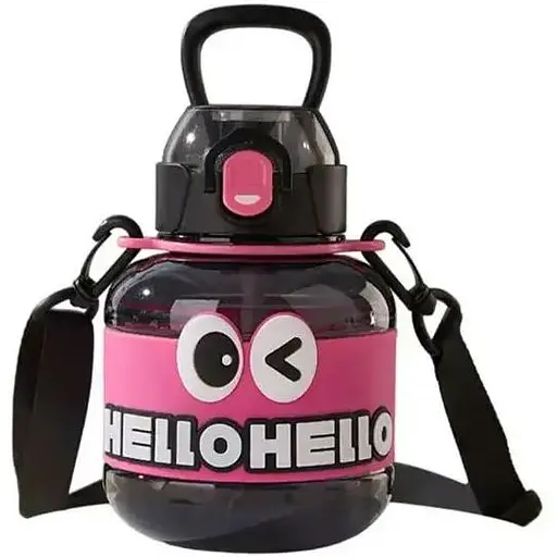 Дитяча пляшка для води Yiwu HELLO-HELLO 680 мл з ремінцем, чорний Yiwu HP-14-46B