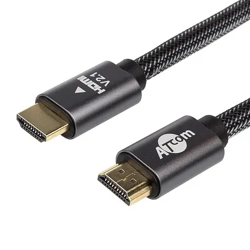 Кабель HDMI-HDMI Atcom Premium ver 2.1, 4К, 1м, Black