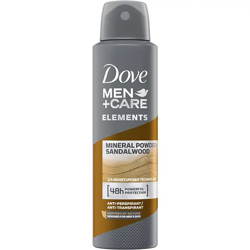 Антиперспірант Dove Men+ Care Мінеральна пудра та сандалове дерево аерозоль 150 мл - фото 1