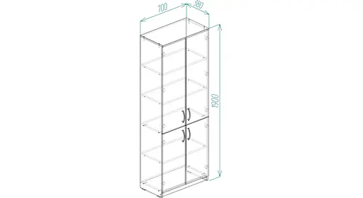 Шкаф Анжело Ferrum-decor на 5 полок с 4 дверями 1900x700x380 ДСП Дуб Сан-Марино 16 мм (FRD-105038) - фото 3