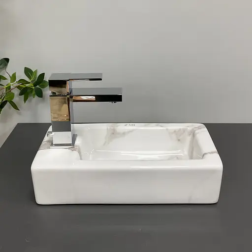 Умивальник VBI Komo R calcatta накладний підвісний VBI-015621, Мармур - фото 3