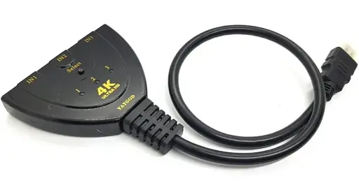 Перемикач комутатор HDMI 4K з 3 х в 1 порт спліттер switch (566194583) Чорний - фото 2