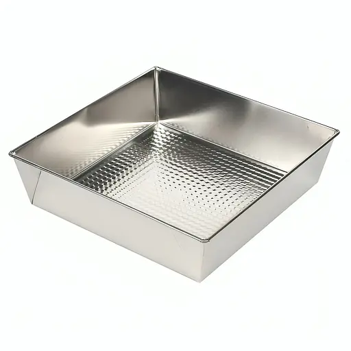 Деко гофроване форма для випікання квадратна багаторазова з рифленим дном 27х25х5.7 см, SNB Сірий 86794 - фото 1