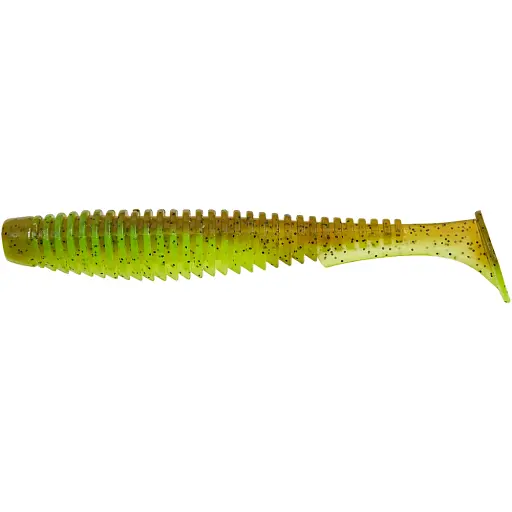 Силикон FishUP U-Shad 4" #204 - Green Pumpkin/Chartreuse (8 шт/уп)