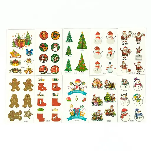 Набір дитячих тимчасових тату Різдво та Новий рік №7 tattoo-mini-set-cmas-10-7