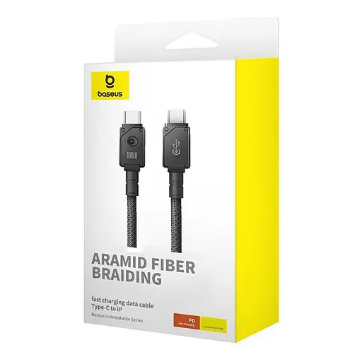 Дата кабель Baseus Unbreakable Series Fast Charging Type-C to Type-C 100W 1m (P10355800111-0) Black - фото 7
