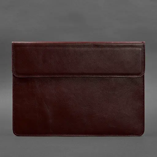 Кожаный чехол-конверт BlankNote на магнитах для MacBook 13 Бордовый - фото 4