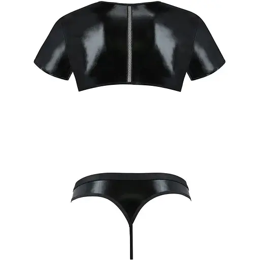 Комплект мужского белья Passion 057 Set Peter L/XL Black, кроп-топ, стринги - фото 6