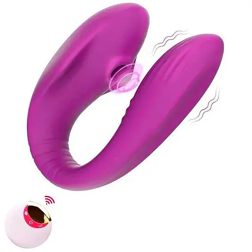 Вакуумный вибратор с пультом Jony силиконовый для пар 13 режимов вибрации 11,5 см фиолетовый - фото 7