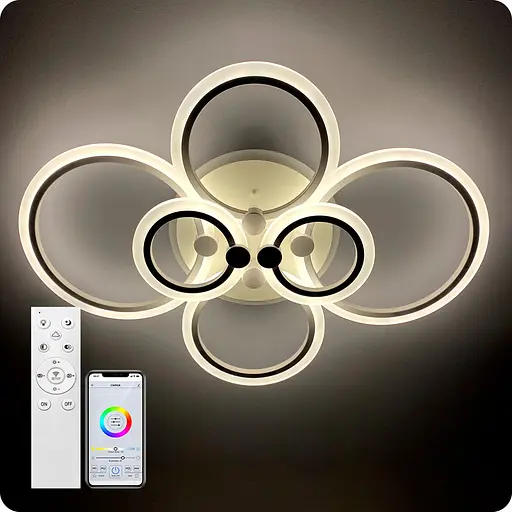 Люстра світлодіодна 517 Light 3color з пультом 140Вт Білий (01025) - фото 1