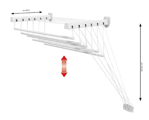 Сушилка для белья настенно-потолочная Casa Si Pick Up 180 White (CS42274X06) (DAS302381) - фото 2