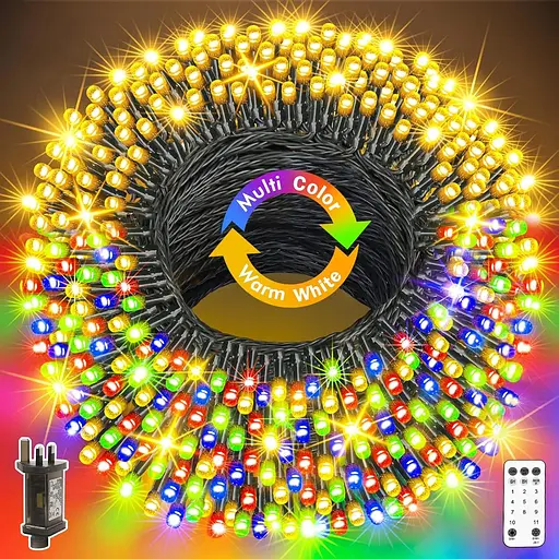 Рождественские огни GYLEFY на открытом воздухе, 80M 640 светодиодных сказочных огней с пультом дистанционного управления и таймером