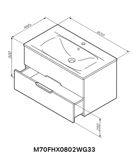Тумба підвісна AM.PM Spirit 80 см з умивальником (M70-FUX0802-WC0802-38) - фото 9