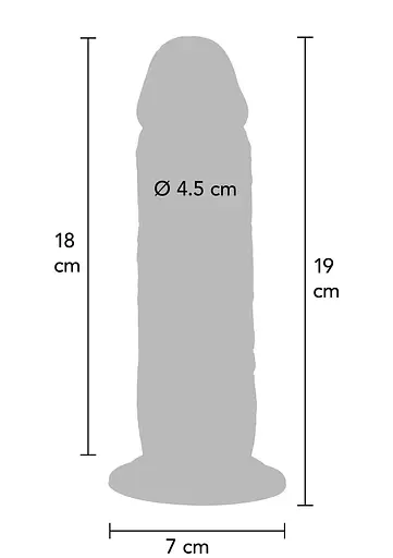 Фалоімітатор Get Real Skin Foreskin Dong 19 см (коричневий) - фото 6