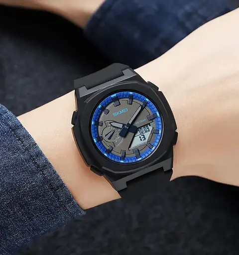 Годинники чоловічі наручні Skmei 2091 (Чорний/Синій/Білий) - фото 5