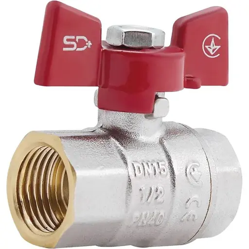 Кран кульовий SD Plus 1/2" ВР для води (метелик) SD602NW15PN40 - фото 1