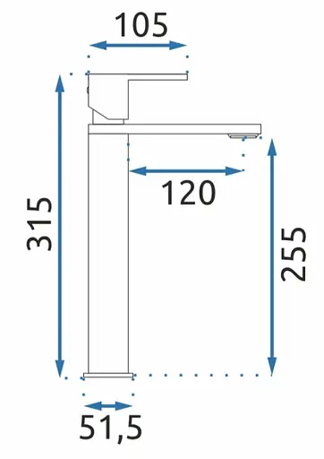 Змішувач для умивальника Rea Flip високий хром REA-B2006 Хром - фото 6