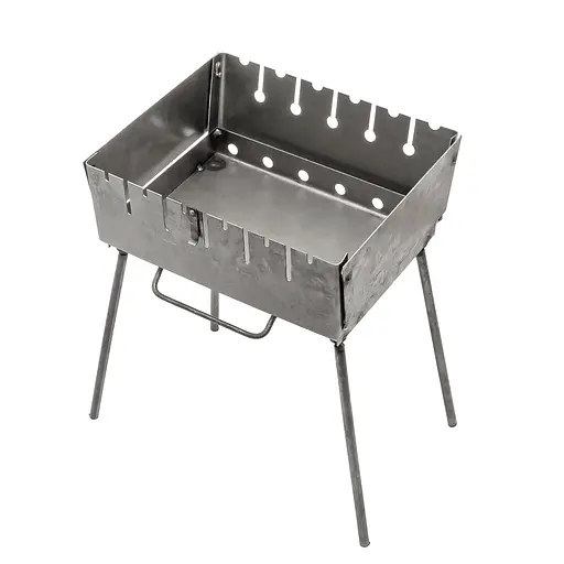 Розкладний розбірний мангал валіза дворівневий на 6 шампурів, Wood&Steel Чорний 82021 - фото 9