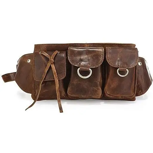 Шкіряна бананка John McDee 25.5х14х6.5 см sum0025630 - фото 1