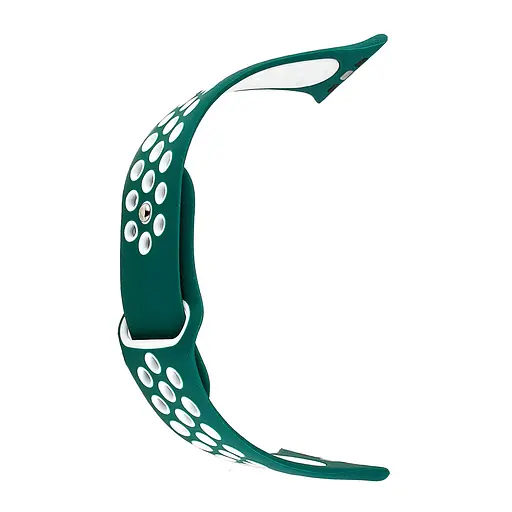 Ремінець Apple Watch Nike Sport 42/44/45/46/49 мм Темно-зелений Білий S - фото 2