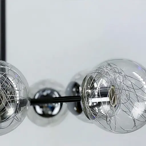 Стельова люстра в чорному корпусі на 10 плафонів | Арт. 8122/10 BK | Line F - фото 3