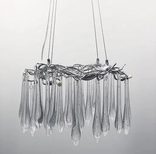 Роскошная люстра в хроме со стеклянными подвесами Ст. MD 9006 CH | Line F - фото 4