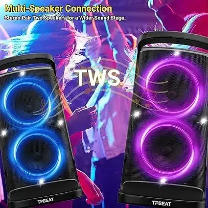 Портативний Bluetooth-динамік для вечірок: 160 Вт пікової потужності, гучний звук, глибокий бас, бездротовий бумбокс - фото 5