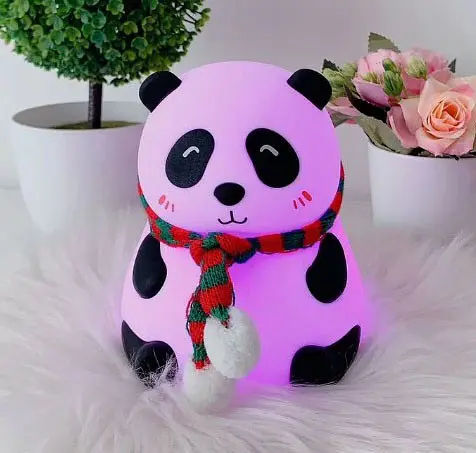 Детский силиконовый ночник Panda Silicone Lamp LJC-142-A аккумуляторный светильник игрушка для сна - фото 6