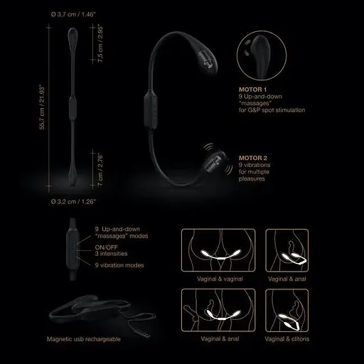 Вібратор на гнучкому зчепленні зі стимуляцією пальчиком Dorcel Dual Explorer - фото 11