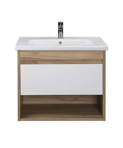 Тумба Мойдодир Oslo 70 Wood з умивальником ID-70 дуб крафт/Білий - фото 2