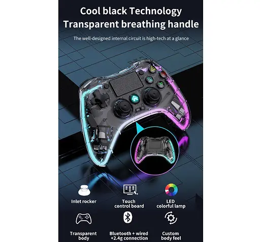 Геймпад джойстик Voltronic P-05 Wireless DualShock 4 for PS4/Switch/PC/IOS MFI/Adndroid HID - фото 6