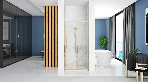 Душові двері Rea Rapid Slide 100 gold REA-K5611 - фото 4