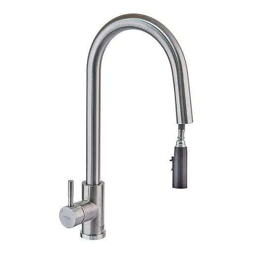 Змішувач для кухні з висувним виливом Mixxus LUX-014 Hidden MI6231 Нержавіюча сталь - фото 1