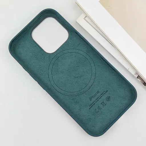 Чехол Epik Silicone case AAA с Magsafe и анимационной кнопкой для Apple iPhone 16 Pro 6.3 Lake Green - фото 6
