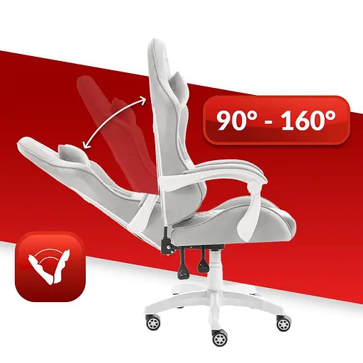 Компьютерное кресло Hell's HC-1000 Grey White (тканина) - фото 3