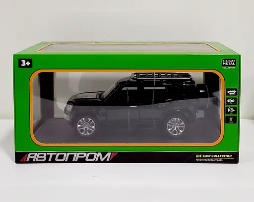 Машина металлическая Land Rover Defender 2404 Автопром, в коробке (6900001652236) Черный - фото 1
