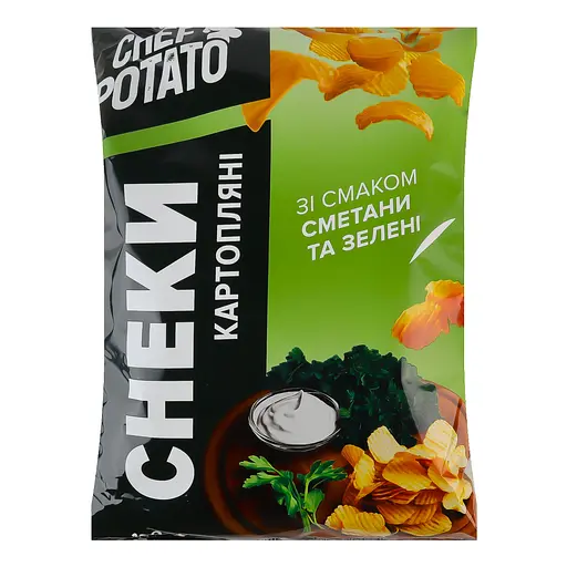 Снеки картофельные Chef Potato со вкусом сметаны и зелени 120 г