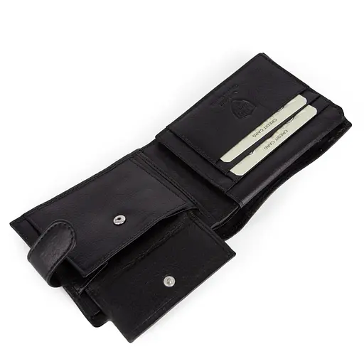 Портмоне чоловіче шкіряне Virginia Conti СВ 819 чорне з кнопкою - фото 5